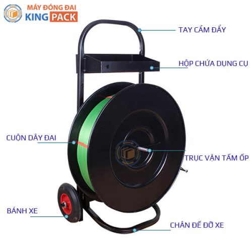 chi tiết xe đẩy cuộn đai nhựa