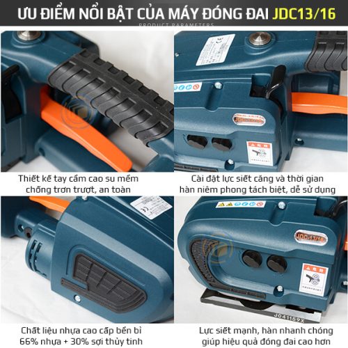 máy đai nhựa cầm tay dùng pin jdc-1316