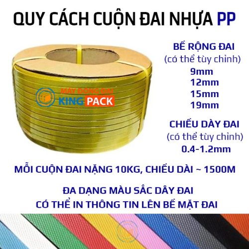 quy cách dây đai nhựa pp